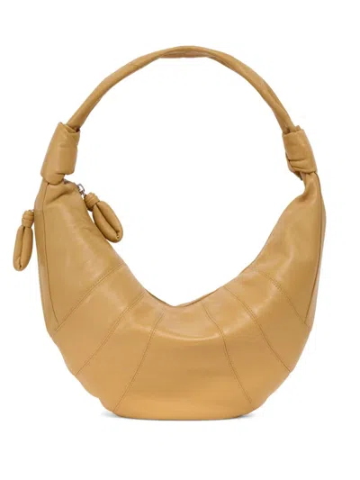 Lemaire Fortune Croissant Leather Tote Bag In Bg270 Dune