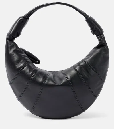 Lemaire Fortune Croissant Mini Leather Shoulder Bag In Black