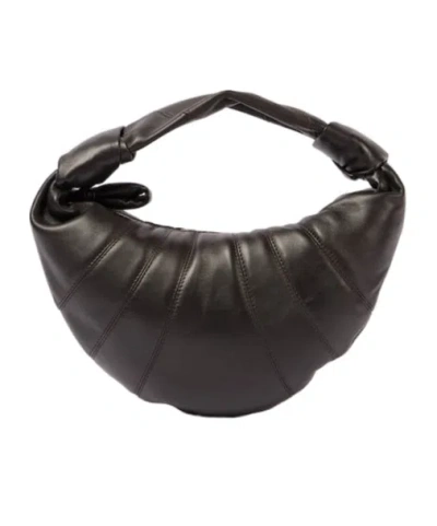 Lemaire Fortune Croissant Mini Leather Shoulder Bag In Black
