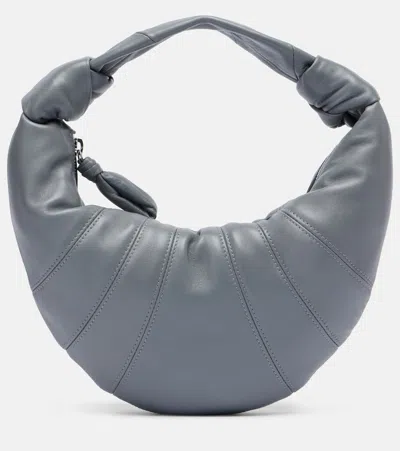 Lemaire Fortune Croissant Mini Leather Shoulder Bag In Gray