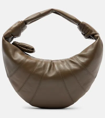 Lemaire Fortune Croissant Mini Leather Shoulder Bag In Green