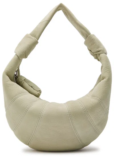 Lemaire Fortune Croissant Mini Nubuck Leather Shoulder Bag In Green