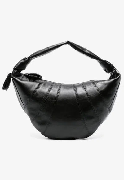 Lemaire Fortune Croissant Nappa Leather Shoulder Bag In Black