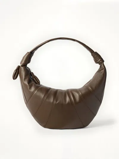 Lemaire Fortune Croissant Soft Nappa Leather Bag In Brown