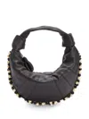 Lemaire Curved Beaded Mini Shoulder Bag In Brown