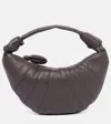 Lemaire Fortune Mini Leather Shoulder Bag In Grey