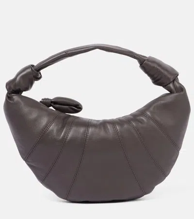 Lemaire Fortune Mini Leather Shoulder Bag In Grey