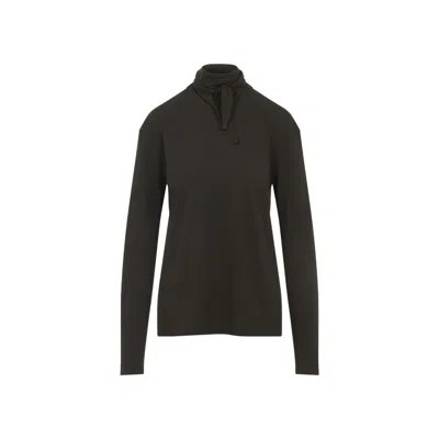 LEMAIRE LEMAIRE FOULARD BROWN COTTON TOP