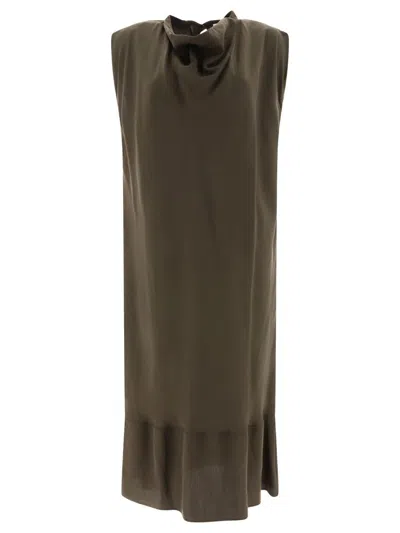 Lemaire "foulard" Dress In 棕色的