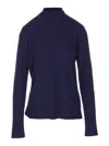 Lemaire Long-sleeve Top With Scarf Detail In Blue