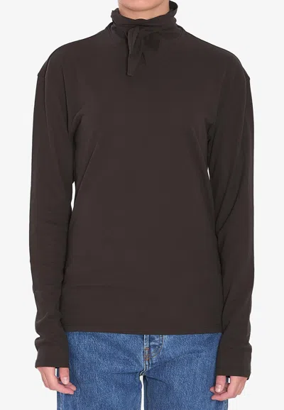 LEMAIRE FOULARD TIED SILK CREPE TOP