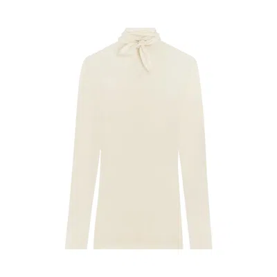 Pre-owned Lemaire Foulard Top With Patchs 'pearl White' | Women's Size S