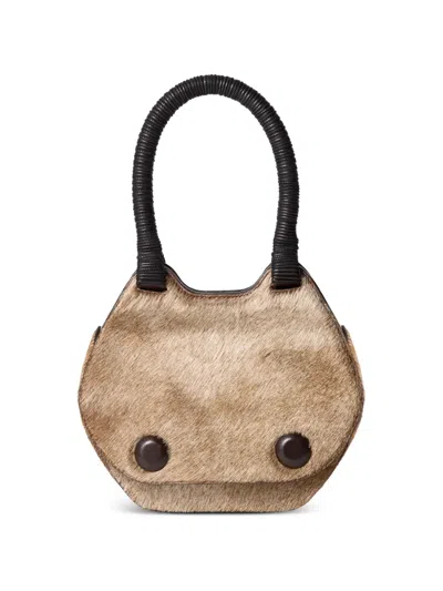 Lemaire Frog Mini Bag In Neutral