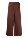 Lemaire Women Cropped Pants In Brown
