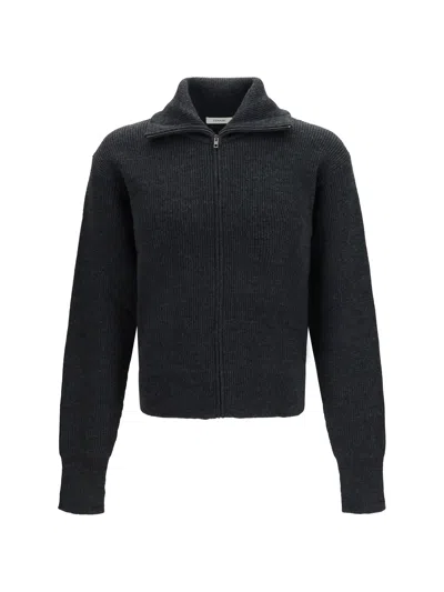 Lemaire Full Zip Cardigan In Ash Melange
