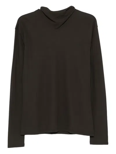 Lemaire Funnel-neck Long-sleeve Sweater In Green