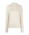 Lemaire Funnel-neck Wool Jumper In White