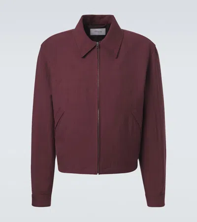 Lemaire Gabardine Blouson Jacket In Burgundy