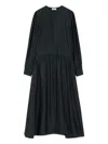 Lemaire Gathered Buttoned Dress In Black