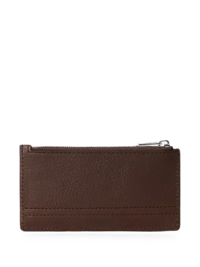 Lemaire Gear Card Holder And Coin Purse In Leather In Brown
