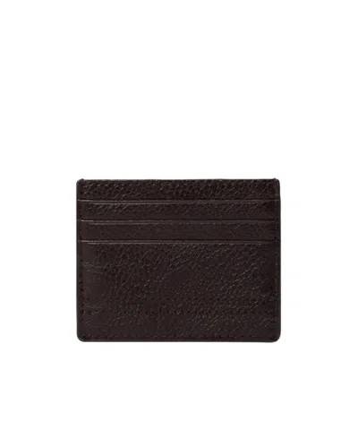 Lemaire Gear Card Holder In Leather In Brown