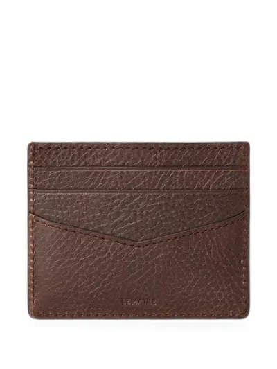 Lemaire Gear Card Holder In Leather In Brown