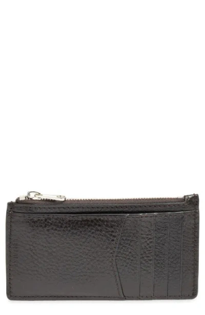 Lemaire Gear Leather Card Holder Coin Purse In Espresso