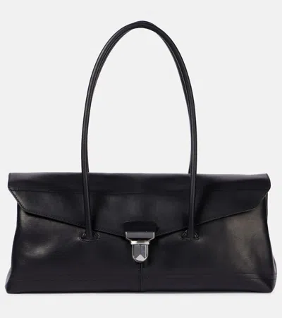 Lemaire Gear Leather Shoulder Bag In Black