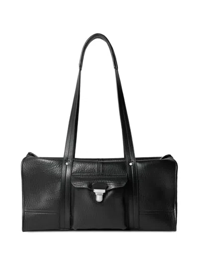 Lemaire Gear Leather Tote Bag In Black