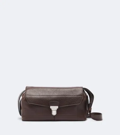 Lemaire Gear Small Leather Crossbody Bag In Brown