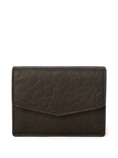 Lemaire Gear Tri-fold Wallet In Bubble Lambskin In Brown