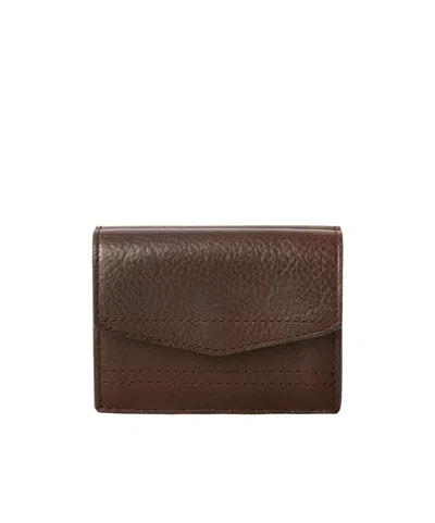 Lemaire Gear Tri-fold Wallet In Leather In Cherry Wood