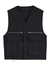 Lemaire Tailored Black Cotton Vest With V-neckline