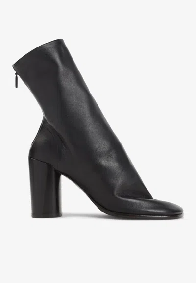 LEMAIRE GLOVE 80 LEATHER ANKLE BOOTS