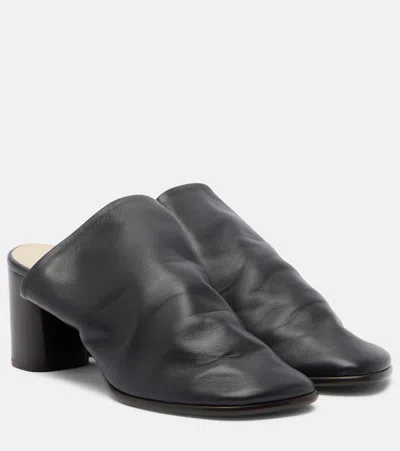 Lemaire Glove Leather Mules In Black