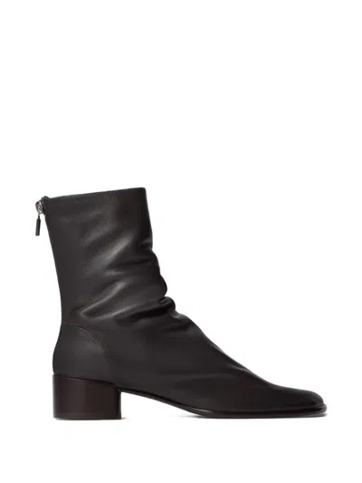 Lemaire Glove Zip Ankle Boots In Brown