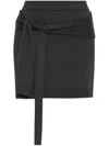Lemaire Trompe Loeil Knotted Mini Skirt In Anthracite