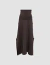 Lemaire High-rise A-line Skirt In Dark Brown Melange