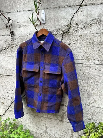 Pre-owned Lemaire Grail  Wool Patterned Shirt Jacket In Multi