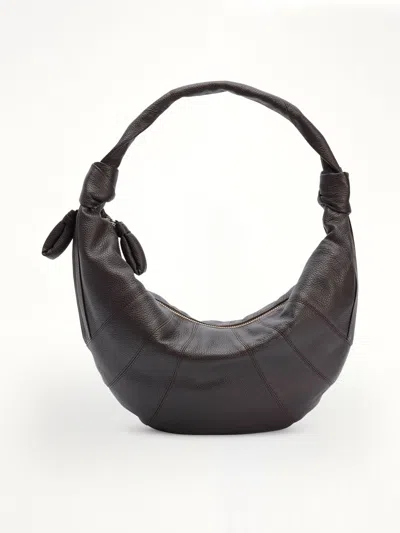 Lemaire Grained Fortune Croissant Bag In Brown
