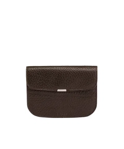 Lemaire Grained-leather Wallet In Brown