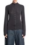Lemaire Cardigan Girocollo Senza Cuciture In Black