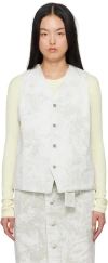 Lemaire Gray Acid-washed Denim Vest In Bk883 Denim Acid Sno