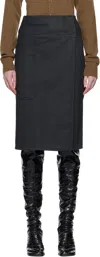 Lemaire Gray Apron Denim Midi Skirt
