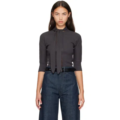 Lemaire Gray Ascot T-shirt In Gy006 Basalt