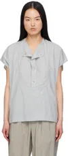 LEMAIRE GRAY CAP SLEEVE BLOUSE