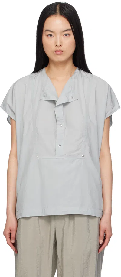 Lemaire Gray Cap Sleeve Blouse In Grey