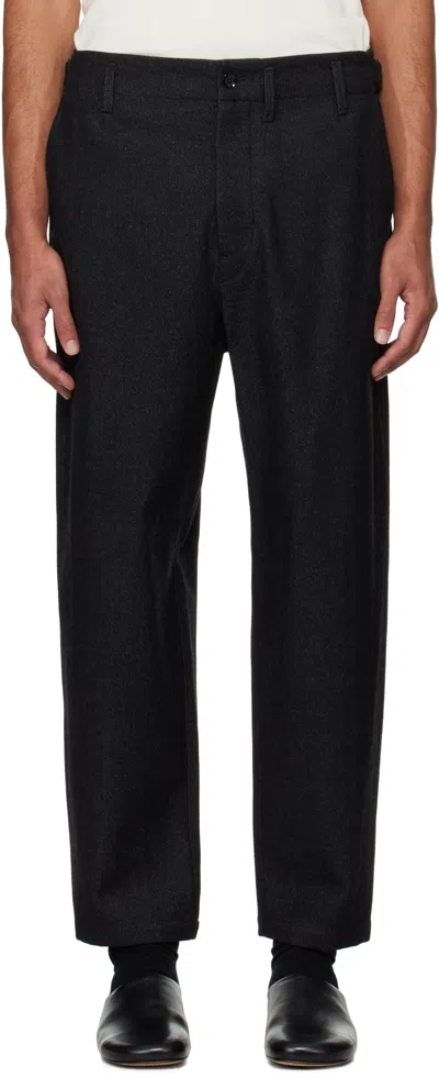 Lemaire Gray Carrot Trousers In Mu200 Black / Grey M