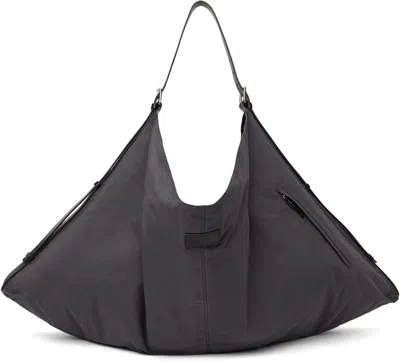 Lemaire Gray Flag Tote In Bk983 Ash Black