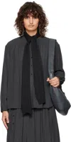 Lemaire Gray Gathered Blouse In Bk996 Coal